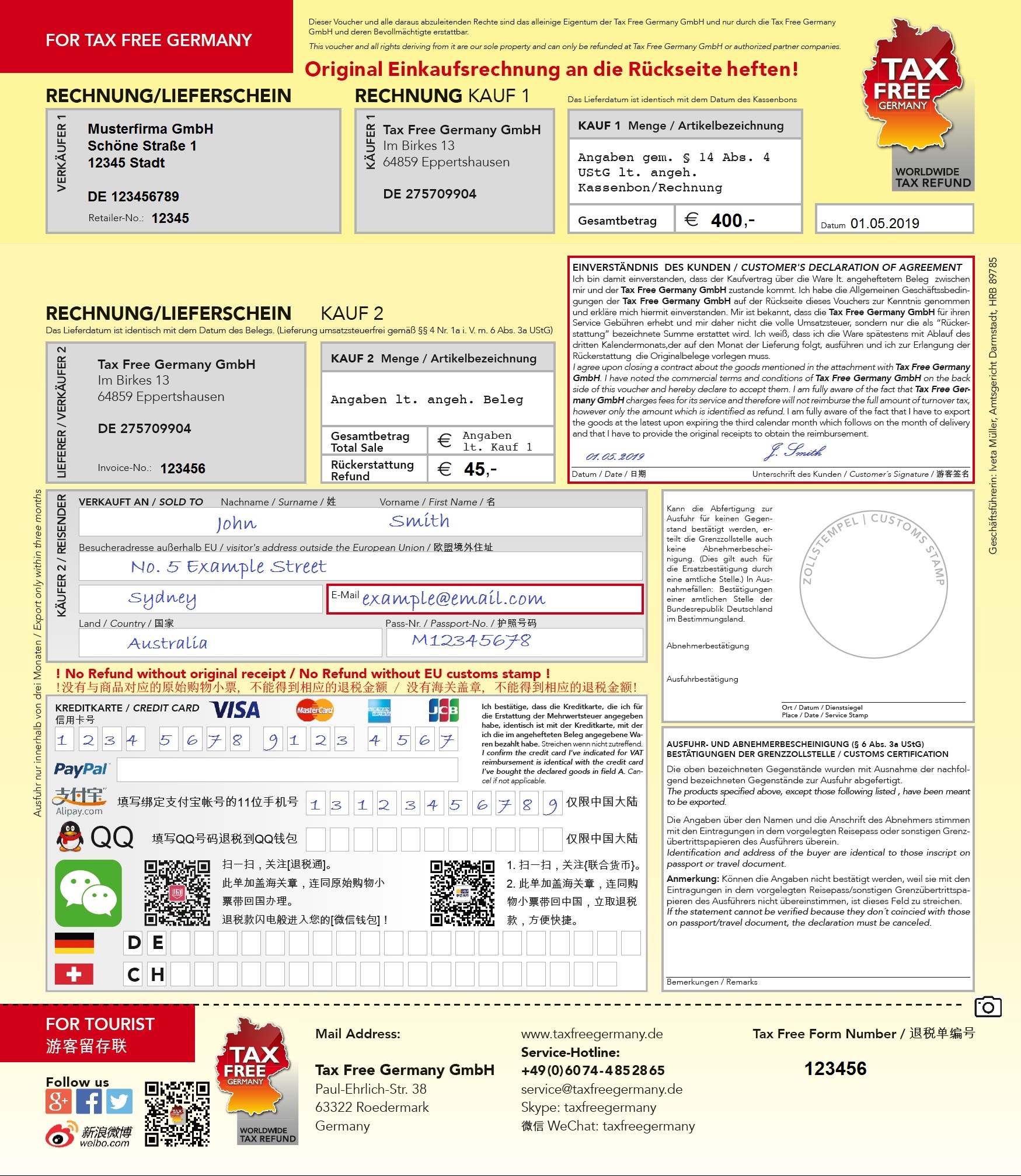 tax refund form